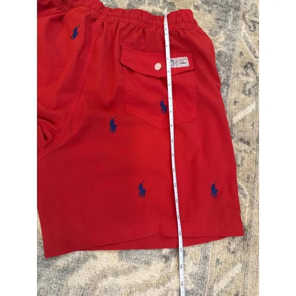 Polo Ralph Lauren logo-embroidered drawstring swim shorts Trunks Red 5.5